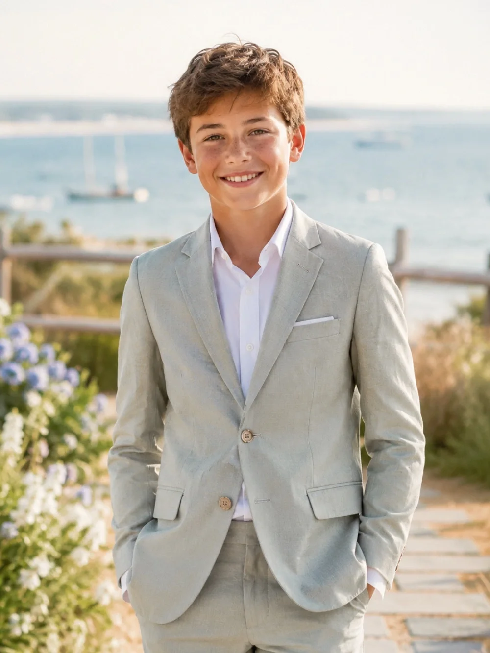 NWT‎ Calvin Klein Boys Light Sage Green Blazer Suit Jacket Wedding Formal Preppy